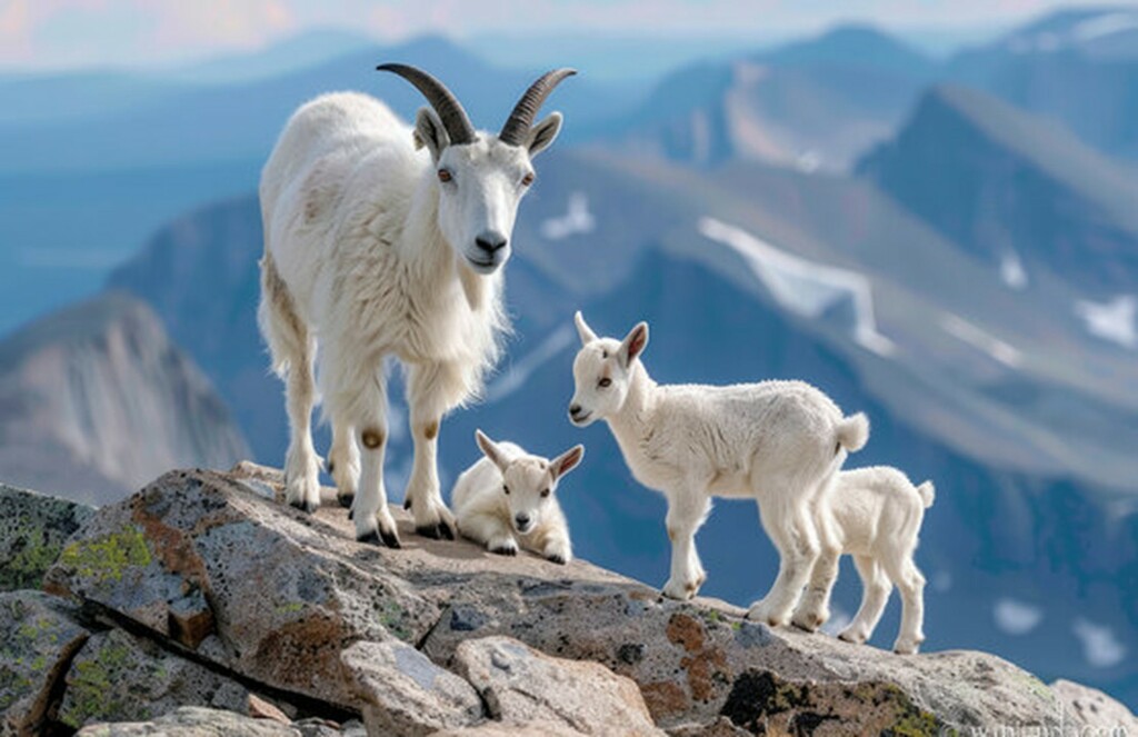 Goat and baby goat